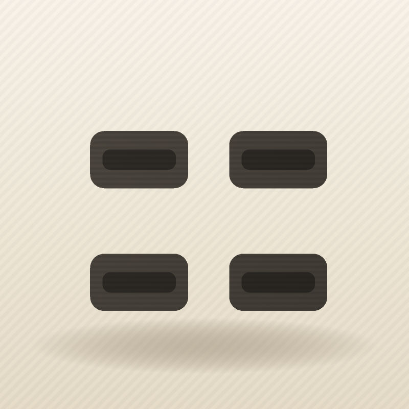 Bag clip set, four